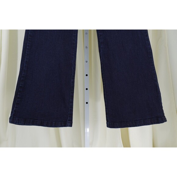 MNG By Mango Women's Side Pocket Wide Leg Blue Tailored Stretch Denim Jeans SZ 6 - Picture 6 of 16